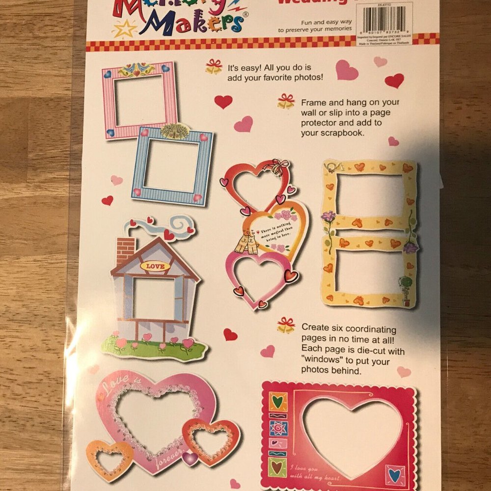 Memory Makers 6 Die-Cut Wedding Frames Scrapbook